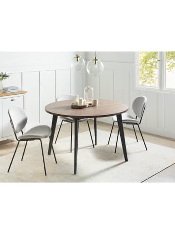 Beliani Ausziehbarer Tisch BOVINA in Braun/Schwarz - (W) 120 x (H) 75 x (L) 120 cm