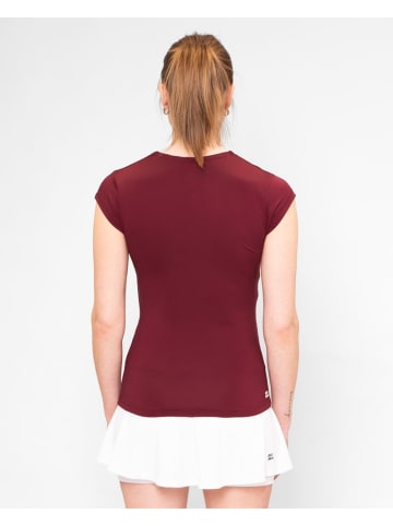 BIDI BADU Pure Wild V-Neck Tee in bordeaux