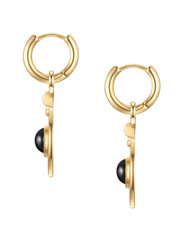 Yokoamii Creolen aus Metall-Legierung mit Achat in gelbgold