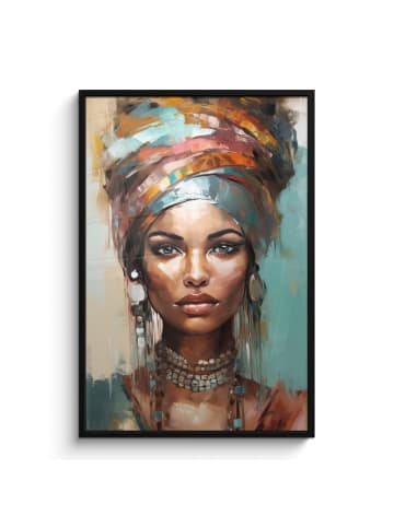 MuchoWow Poster mit Leiste Abstraktes Porträt