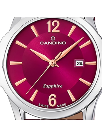 Candino Analog-Armbanduhr Candino Classic rot mittel (ca. 33mm)