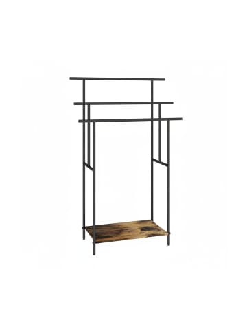 relaxdays Handtuchständer in Dunkelbraun/ Schwarz - (B)68 x (H)100 x (T)30 cm
