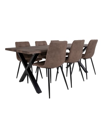 ebuy24 Essgruppe Tony 1 (7-teilig) Braun 95 x 200 cm