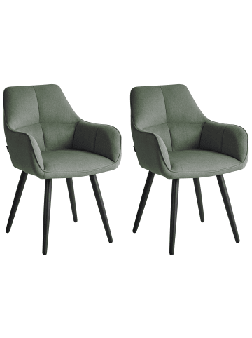 Beliani 2er-Set Esszimmerstuhl TIRANO in Grün/Schwarz