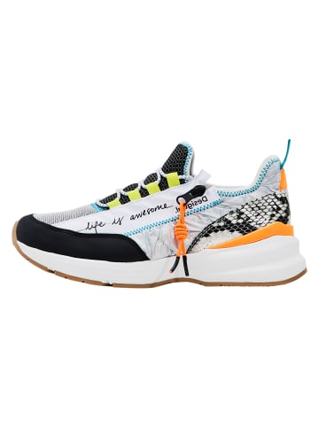Desigual Moon Zipper Snake Schnür-Sneaker Weiß