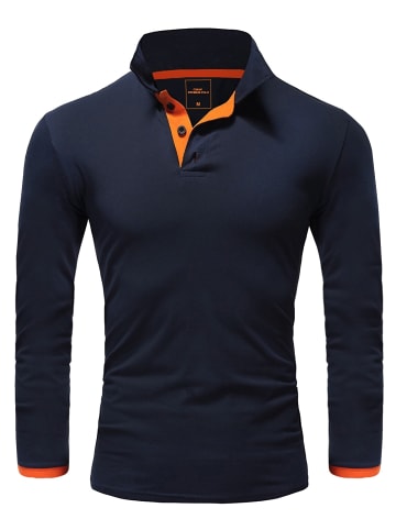 REPUBLIX Poloshirt LEX in Navyblau/Orange