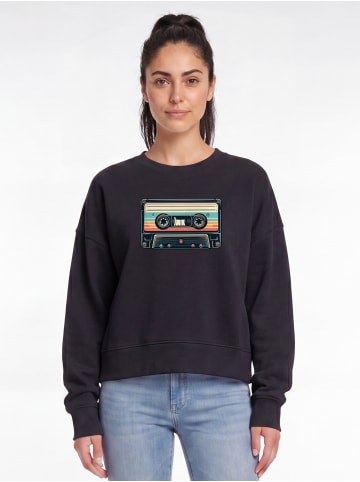 wat? Apparel Sweatshirt Retro Kassette in Schwarz