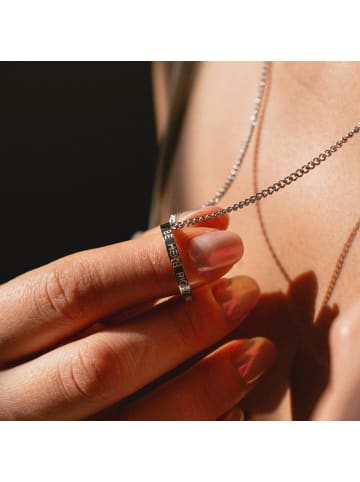 Halskette mit Ring Be here right now in Silber - (L)60cm