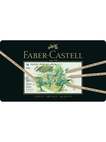 Faber-Castell Pastellstift Pitt Pastell 36 Stifte farbig sortiert im Metalletui