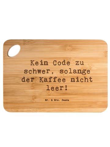 Mr. & Mrs. Panda Frühstücksbrett Spruch Code und Kaffee mit Spruch in Braun