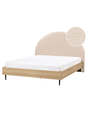 Beliani 2-tlg Doppelbett MILLAY in Beige/Schwarz/Braun