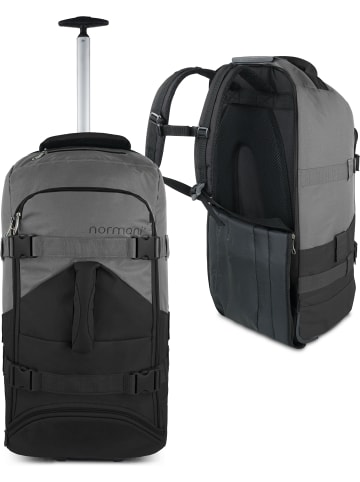 normani Reisetasche mit Rucksackfunktion 60 Liter Melano in Schwarz/Grau