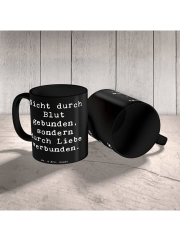 Mr. & Mrs. Panda Tasse Adoptivbruder Liebe mit Spruch in Schwarz