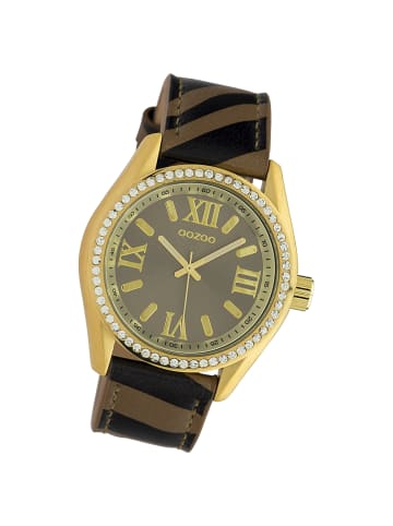 Oozoo Analog-Armbanduhr Oozoo Timepieces bronze, schwarz groß (ca. 40mm)