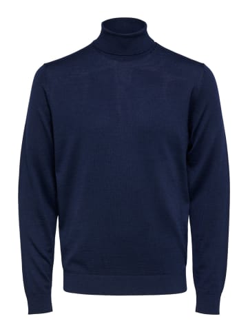 SELECTED HOMME Pullover SLHTOWN MERINO COOLMAX in Blau