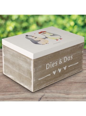 Mr. & Mrs. Panda Box Hochzeit Pinguin ohne Spruch in Weiß