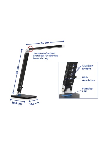 Maximex Tageslicht-Tischleuchte in Schwarz