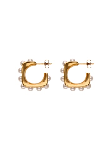 grassland Women Earrings in Gold White