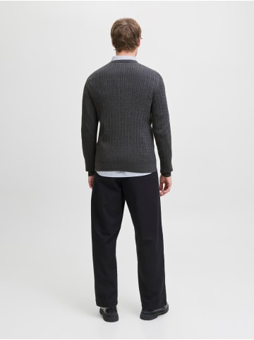 Jack & Jones Strickpullover in Dark Grey Melange