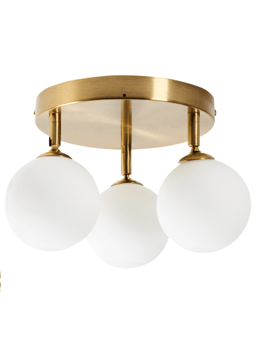 Beliani Deckenleuchten MAVILLA in Messing/Weiß - (W) 27 x (H) 17 x (L) 27 cm