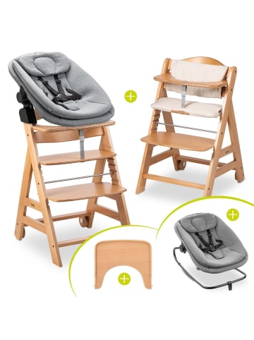 Hauck Beta Plus 5-tlg. Newbornset - Hochstuhl + in braun,grau