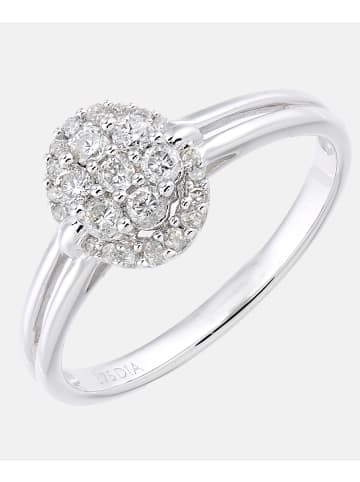 Diamant L'éternel Cluster-Ring aus 375 Weißgold mit 0.3 Karat Diamant