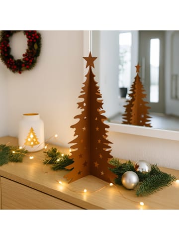 UNUS Auftsteller Weihnachtsbaum in rost in Rost