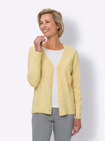 Sieh an! Ajourstrickjacke in vanille