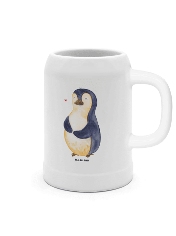 Mr. & Mrs. Panda Bierkrug Pinguin Diät ohne Spruch in Weiß