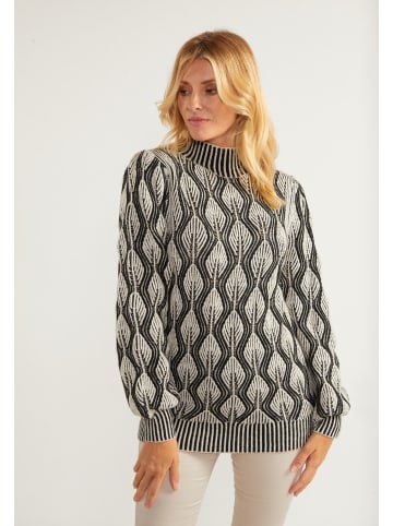 Usha Strick Pullover in Wollweiss Schwarz