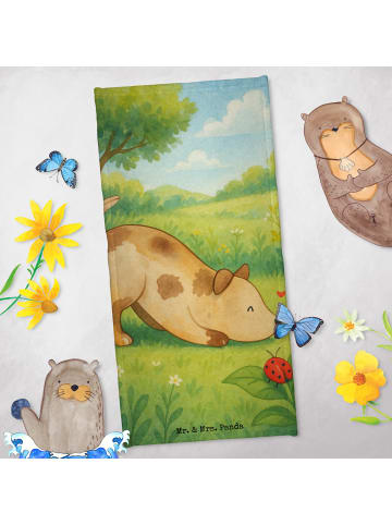 Mr. & Mrs. Panda Baumwollhandtuch Hund Marienkäfer Design ohne S... in Weiß