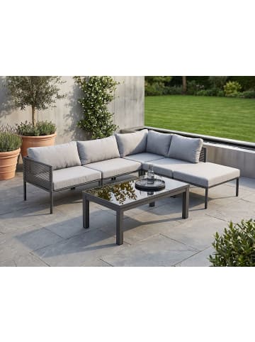Beliani 2-tlg Lounge Set FORANO in Grau/Schwarz