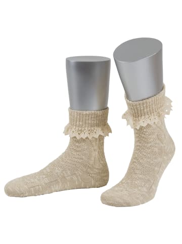 Lusana Trachtensocken L6S in beige meliert (55)