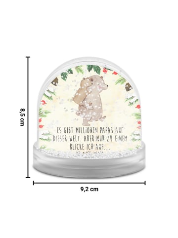 Mr. & Mrs. Panda Schneekugel Weihnachten Papa Bär mit Spruch in Naturpapier