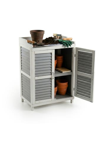 relaxdays Pflanztisch in Grau/ Weiß - (B)67 x (H)100 x (T)47 cm