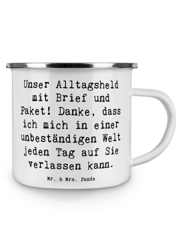 Mr. & Mrs. Panda Emaille Tasse Spruch Briefe & Pakete mit Spruch in Weiß
