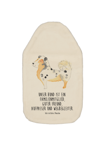 Mr. & Mrs. Panda Wärmflasche Hund Australien Shepherd mit Spruch in Weiß