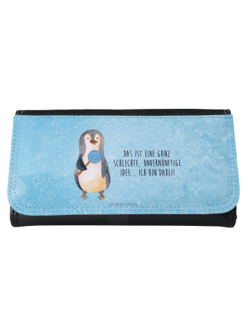 Mr. & Mrs. Panda Damen Portemonnaie Pinguin Lolli mit Spruch in Eisblau