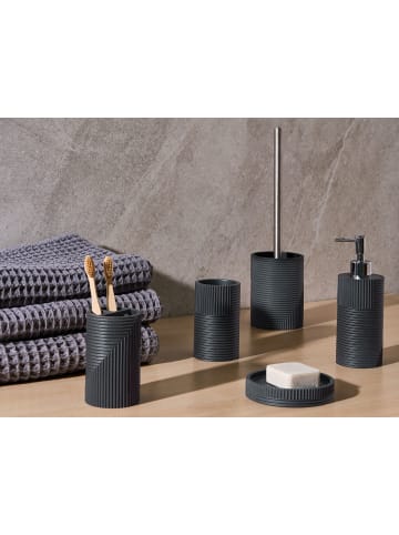 Beliani 5-tlg Badezimmer-Zubehör SEPAHUA in Schwarz