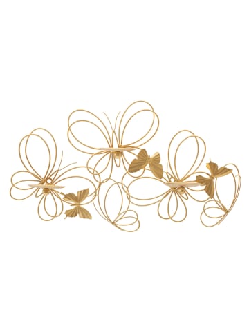 Mauro Ferretti Wandkerzenhalter aus goldenem Metall, 61 x 12 x 34 cm