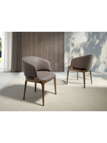 Angel Cerdá Stuhl 4108 in Walnuss/Nerz – (B)57 x (H)76 x (T)58 cm