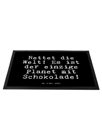 Mr. & Mrs. Panda Fußmatte Rettet die Welt! Es... mit Spruch in Schwarz