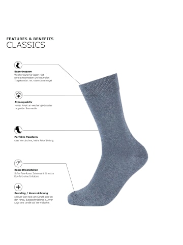 s.Oliver Baumwolle Unisex-Socken 4 Paar in jeansblau