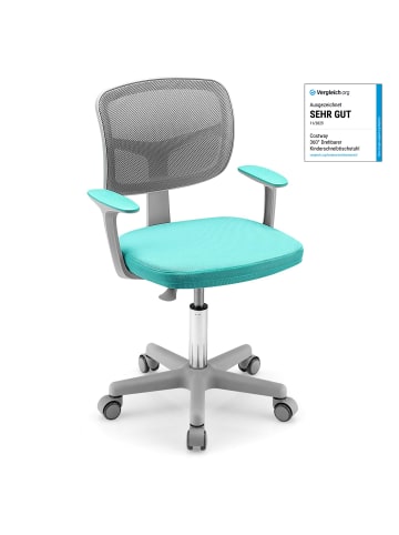 COSTWAY Schreibtischstuhl 3-10 Jahren Drehbar in Türkis