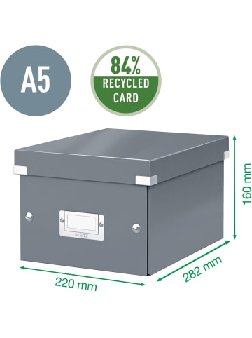 Leitz Ablagebox Click & Store Wow A5 Graukarton rot