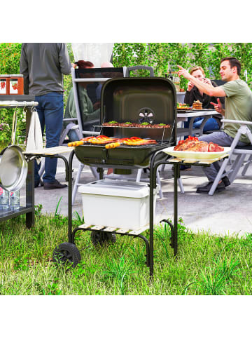 Outsunny Holzkohlegrill in Schwarz 98L x 54B x 91H cm