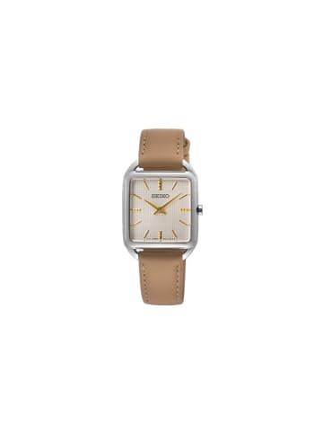 Seiko Damenuhr mit Lederarmband Beige, Modell: SWR089P1