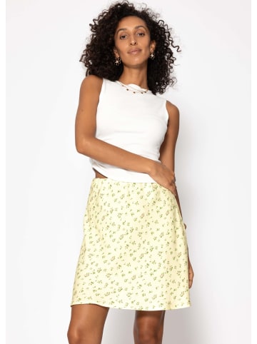 SASSYCLASSY Rock mit floralem Print in Gelb