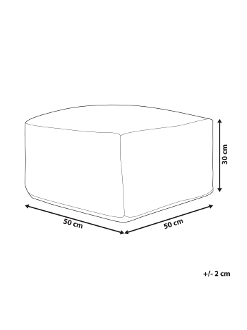 Beliani Pouf SARON in Beige/Grün/Bunt - (W) 50 x (H) 30 x (L) 50 cm