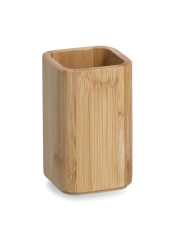 Zeller Zahnputzbecher, Bambus in Braun, (B) 7 x (H) 11,4 x (L) 7 cm